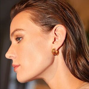18k gold plated open hoop earrings​​​​​​​​​​​​​​​​​​​​ ✨​​​​​​​​​